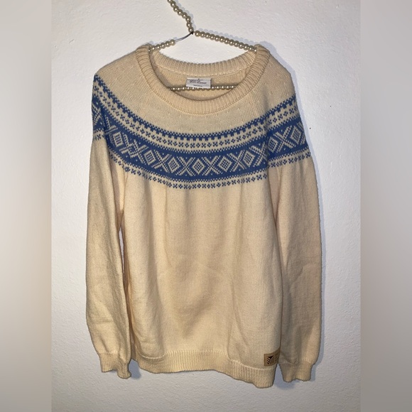 Dale of Norway women’s size XL 100% wool blue and cream sweater - Picture 3 of 6